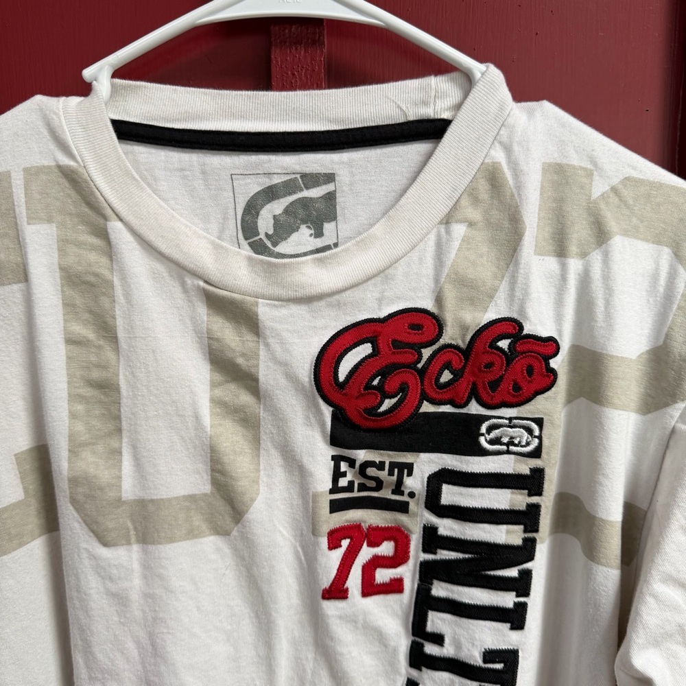 Ecko Unlimited White Short Sleeve Graphic Tee with Red & Black Accents - Picture 3 of 6